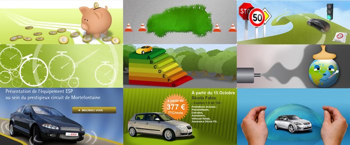 Arval — planche de bannières : sécurité, éco-conduite et offres modèles