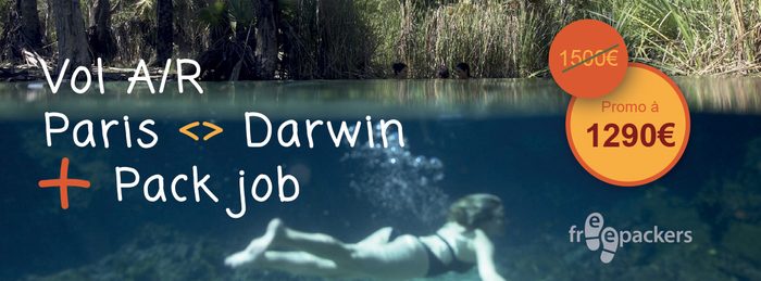 Freepackers — vol aller-retour Paris – Darwin