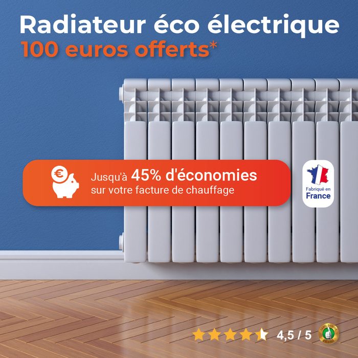 Radiateur éco électrique — format carré, offre de remise