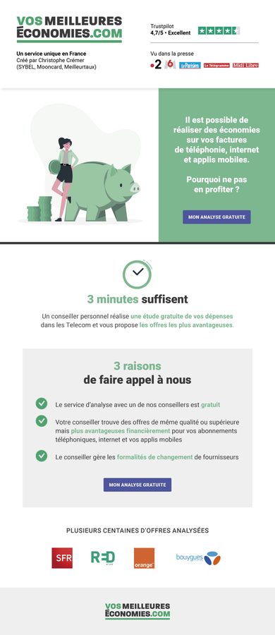 VosMeilleuresEconomies.com — preuve presse, trois raisons, double appel à l'action